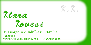 klara kovesi business card